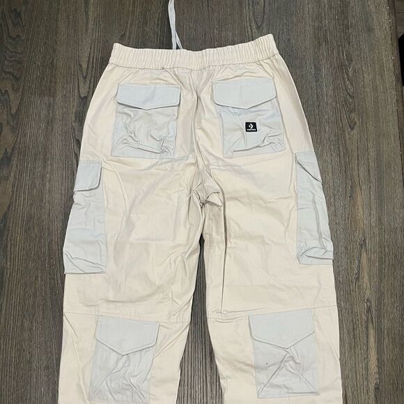 NWOT Converse Mens Cream White Cargo Jogger Pants Size M - Picture 9 of 10